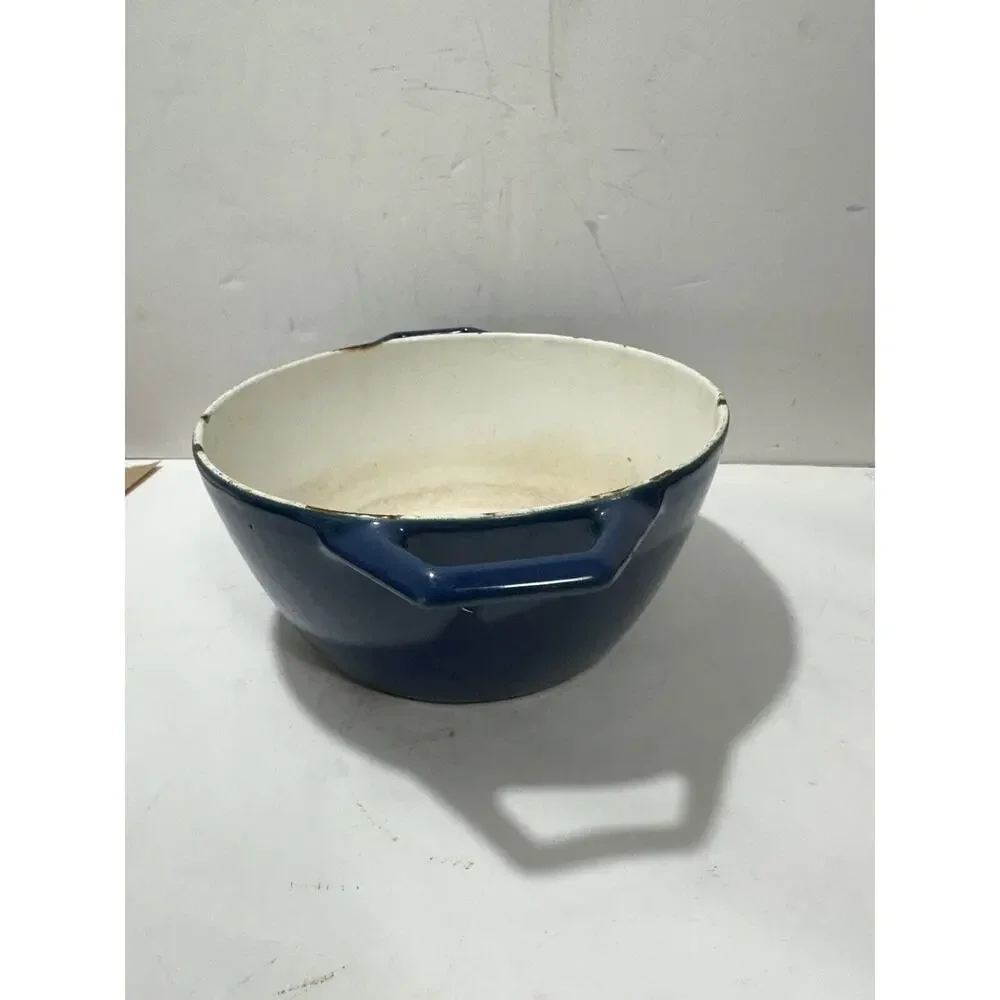 Copco D2 Blue Enameled Cast Iron Sauce Pan Pot 8”x X4” Collectable Rustic Look‎